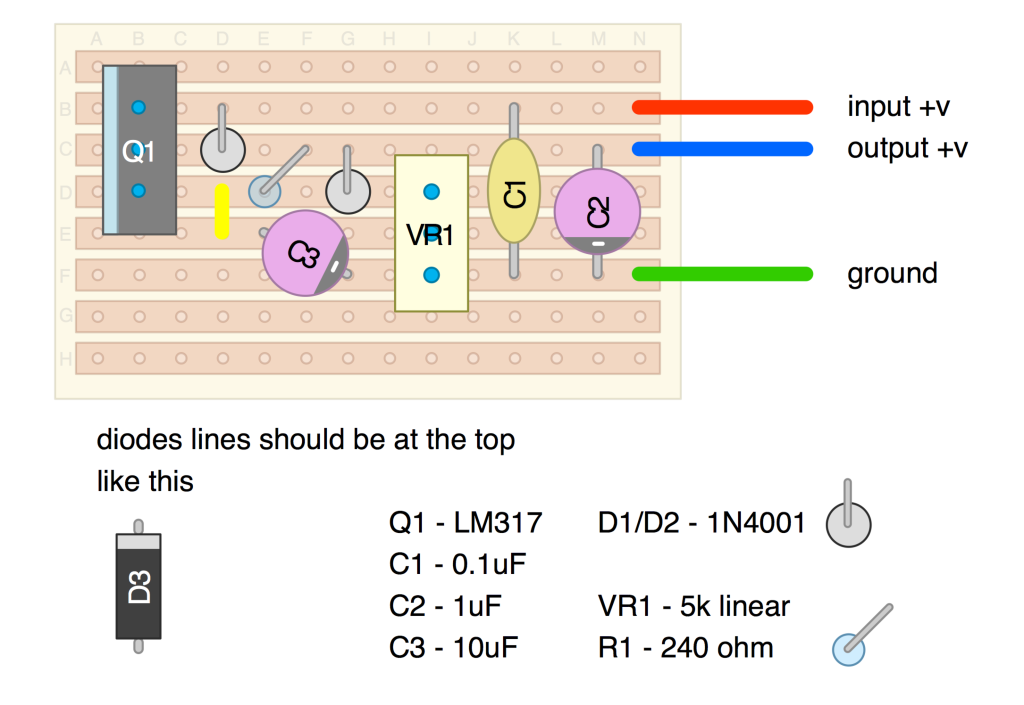 LM317 adjustable power supply layout - ua726